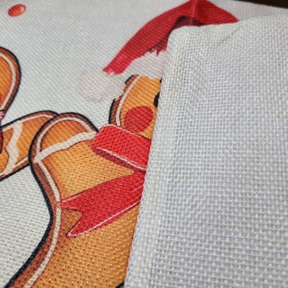 Christmas Pillow Cover Lumbar Decorative Case Holiday Xmas Gingerbread Decor - Picture 9 of 13